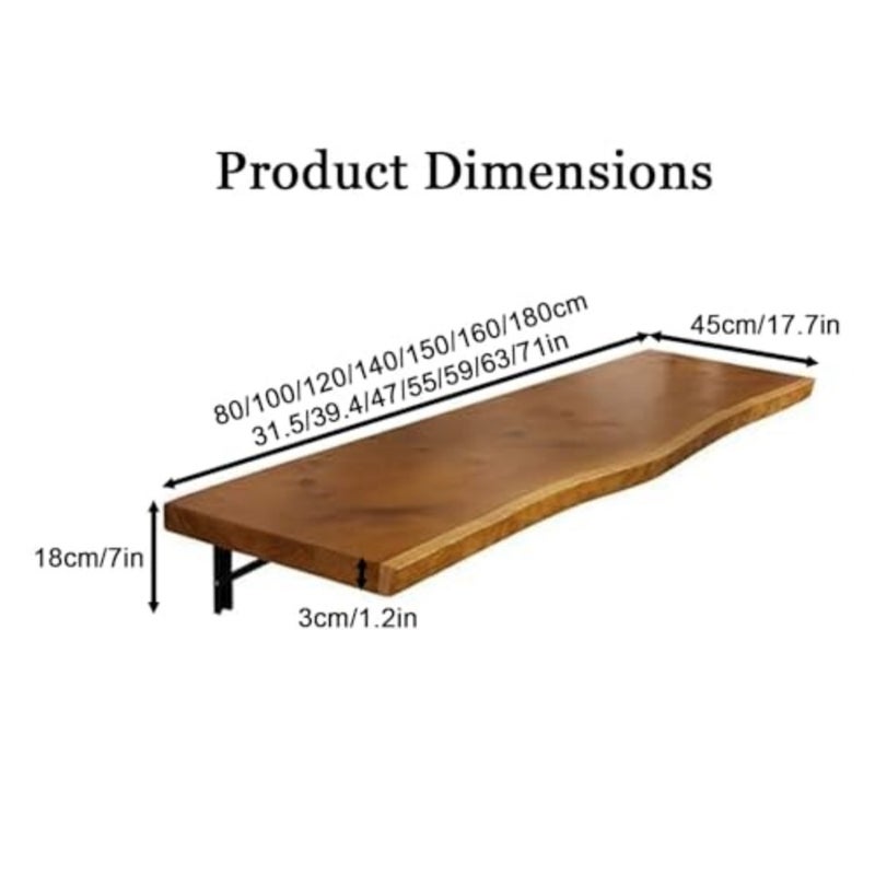Durable Wall Mounted Work Table with Shelf Brackets, Foldable, Foldable Laundry Table Sizes 32, 40, 47, 55, 59, 63, 71 Inch, Suitable for Small Spaces in Home and Kitchen 39.4 x 18 x 2 Inch - Image 3