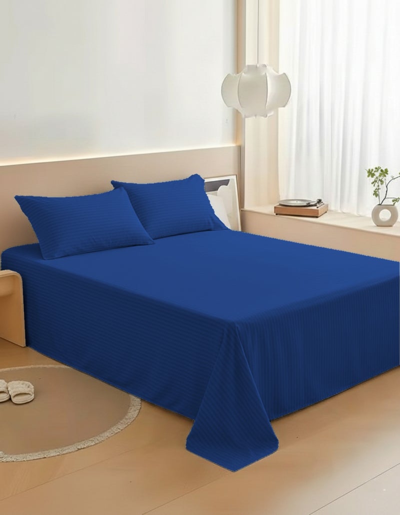 ماكسكون طقم ملاية سرير مايكروفايبر فاخر مكوّن من 3 قطع – ملاية مسطحة مقاس (230×255 سم) مع 2 كيس وسادة (50×75 سم) – ناعم جداً، قابل للتنفس، ومقاوم للتجاعيد – مناسب لأسرة الكوين والكينج – مثالي للاستخدام المنزلي والفندقي - Image 2