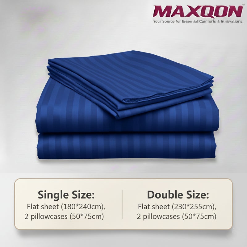 ماكسكون طقم ملاية سرير مايكروفايبر فاخر مكوّن من 3 قطع – ملاية مسطحة مقاس (230×255 سم) مع 2 كيس وسادة (50×75 سم) – ناعم جداً، قابل للتنفس، ومقاوم للتجاعيد – مناسب لأسرة الكوين والكينج – مثالي للاستخدام المنزلي والفندقي - Image 3
