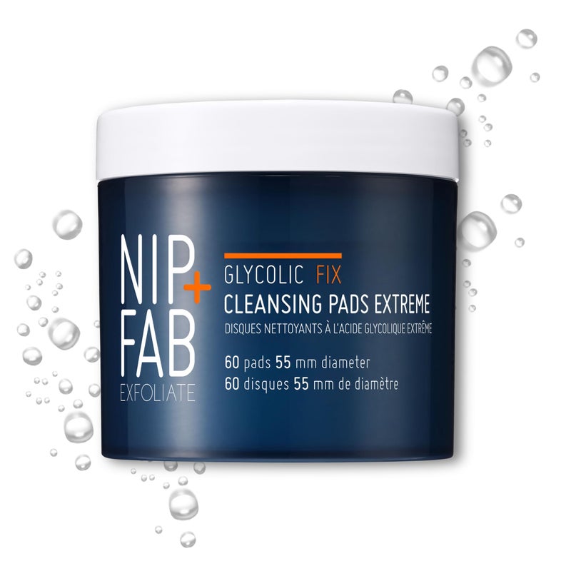 Nip  Fab Glycolic Acid Night Face Pads with Salicylic and Hyaluronic Acid Exfoliating Resurfacing AHA Facial Pad for Exfoliation Even Skin Tone Blemish Control Pigmentation 60 Pads 27 Ounce