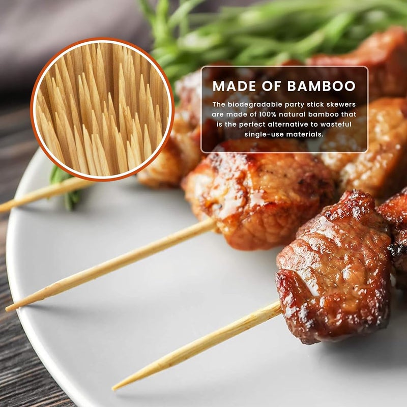 DecorRack 10" Natural Bamboo Skewers Sticks, 400 Wood Skewers for Grilling, BBQ, Kabob, Appetizers, Fruits, Smores, Cocktail, Brunch, Fondue Sticks, Barbeque, DIY Crafting, 10 inch (400 pack) - Image 5