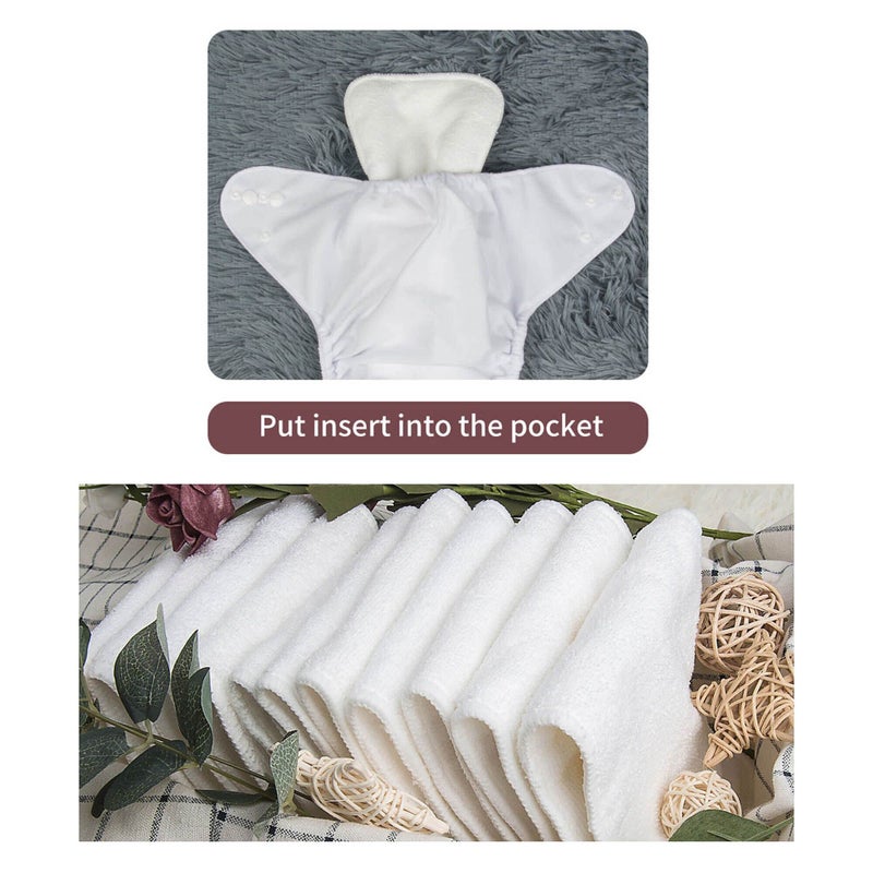 ALVABABY 6 Pack Cloth Diaper with 12 Inserts One Size Adjustable Washable Reusable Diaper Cover for Baby Girls and Boys - Image 4