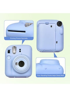 O Ozone Silicone Case for Fujifilm Instax Mini 12 Instant Camera Case |Soft Protective Camera Cover with Adjustable Shoulder Strap - Pastel Blue  - Image 4