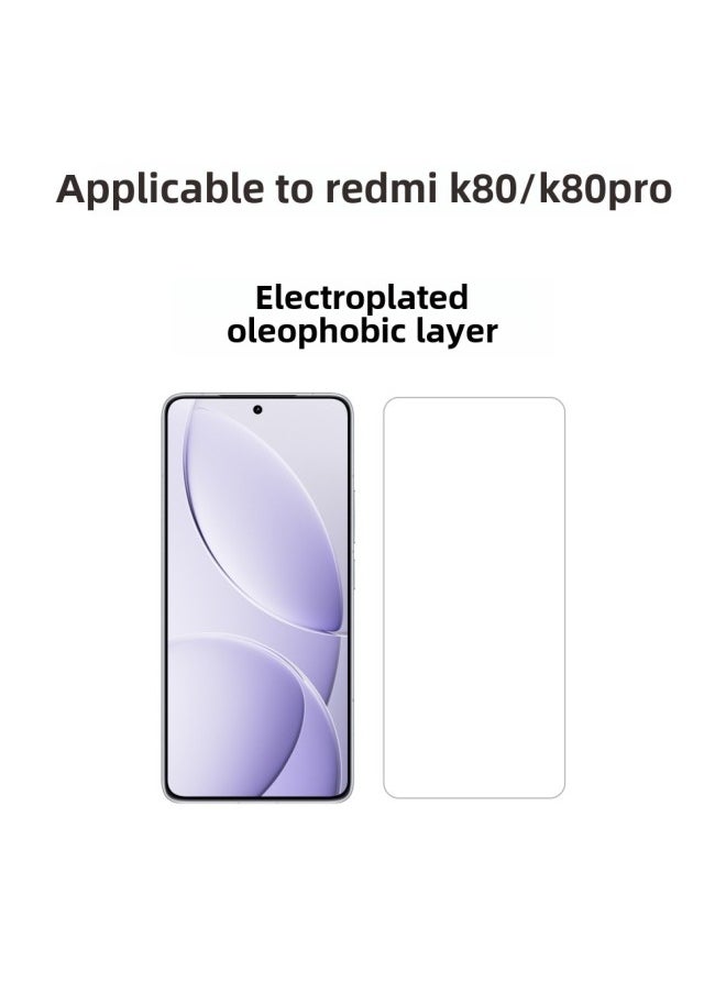 Generic Love Sticker For Red Rice K80pro Mobile Phone Tempered Film Redmi K80 Fingerprint Unlock Screen Protector-Color:Electroplated Oleophobic Layer-Size:K80/K80 Pro  - Image 1