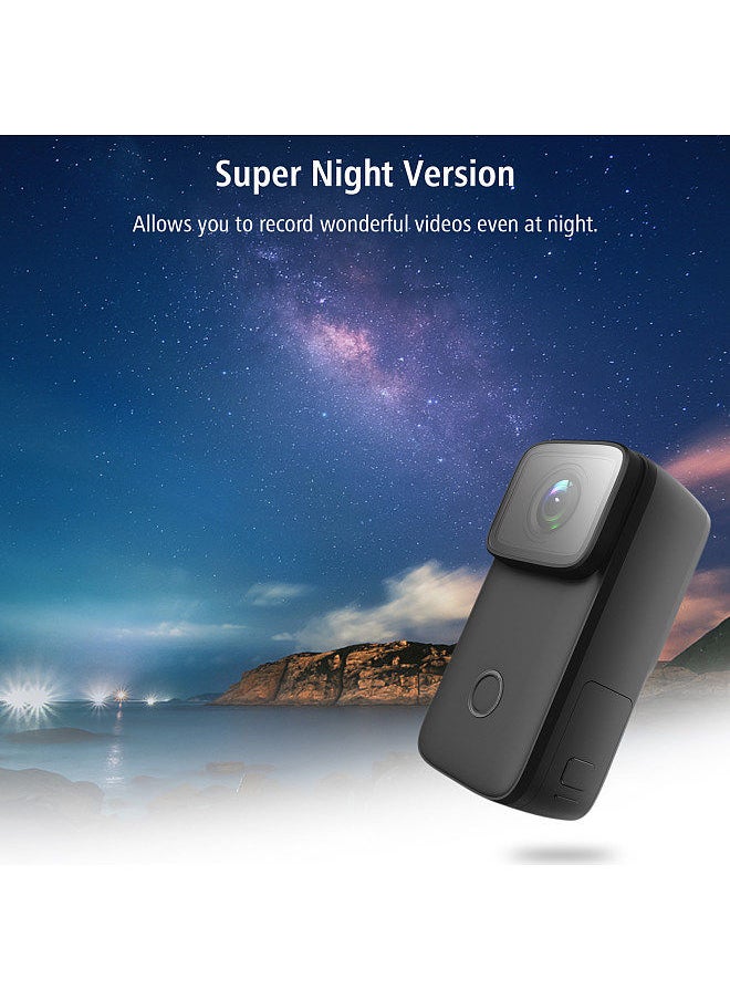 Generic - SJCAM C200 4K Mini WiFi Action Camera with 1.28 Inch IPS Screen 5M Body Waterproof 6-Axis Anti-Shake Supports Face Recognition Night Vision Built-in Rechargeable Battery - Image 1