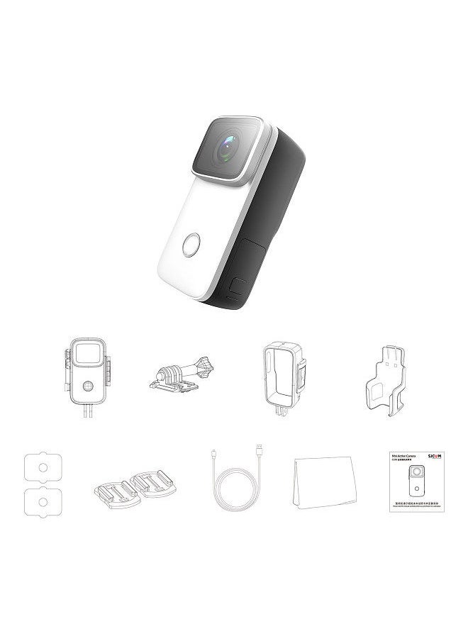 Generic - SJCAM C200 4K Mini WiFi Action Camera with 1.28 Inch IPS Screen 5M Body Waterproof 6-Axis Anti-Shake Supports Face Recognition Night Vision Built-in Rechargeable Battery - Image 1