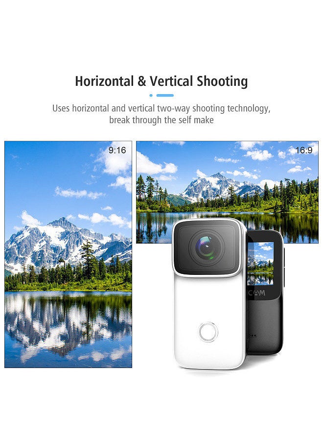 Generic - SJCAM C200 4K Mini WiFi Action Camera with 1.28 Inch IPS Screen 5M Body Waterproof 6-Axis Anti-Shake Supports Face Recognition Night Vision Built-in Rechargeable Battery - Image 1