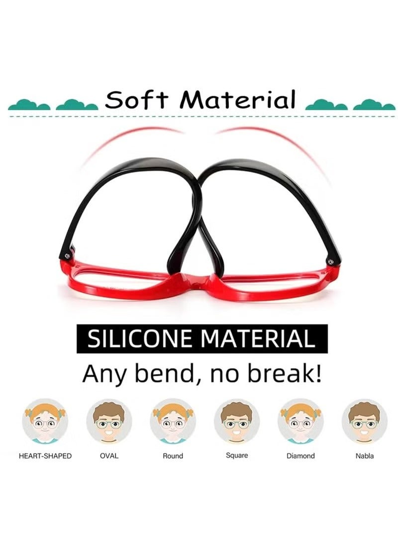 Blue Light Glasses for Kids Computer TV Phone Children Gaming Eyewear Silicone Flexible Eyeglasses for Boys Girls Age 3-12 Anti blue light and Headache - Image 3