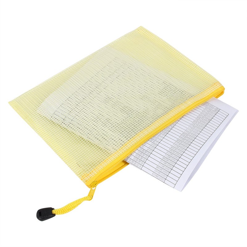 A5 Zipper Bags Zip File Paper Storage Document Folder Protective Bags(yellow) - Image 2