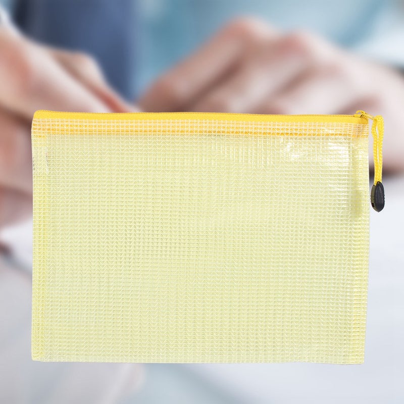 A5 Zipper Bags Zip File Paper Storage Document Folder Protective Bags(yellow) - Image 4