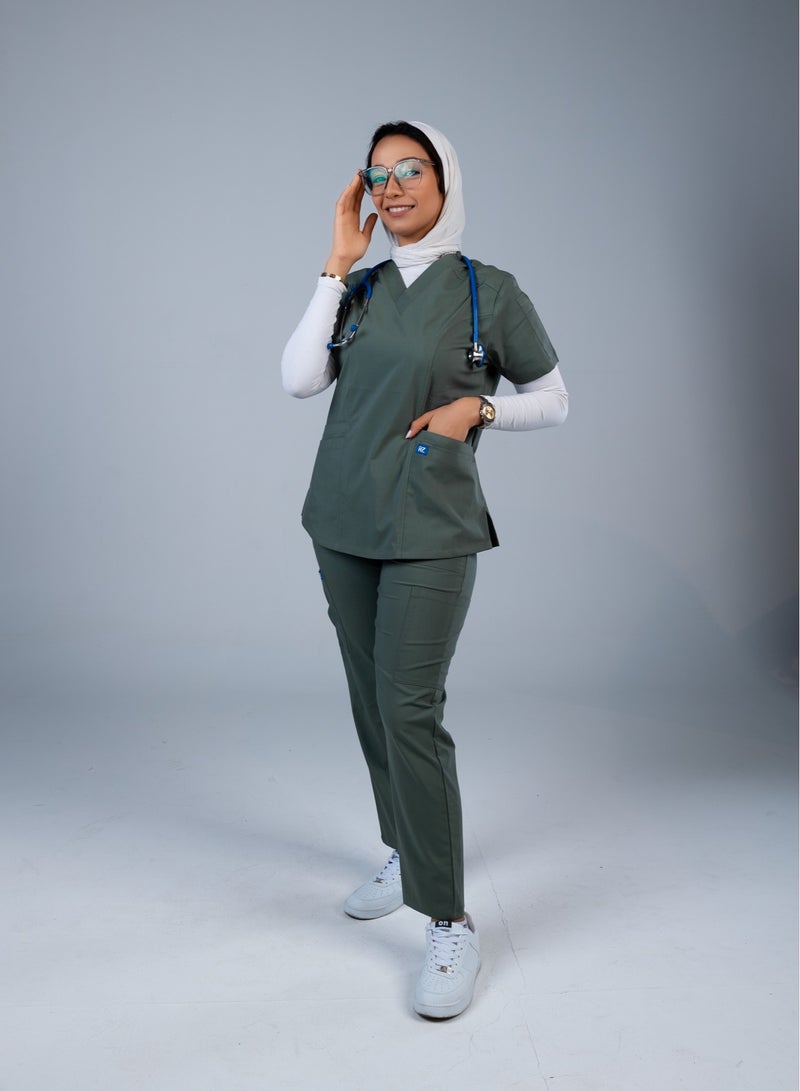 RZ Olive medical scrub from RZ is comfortable, flexible and elegant  - Image 3