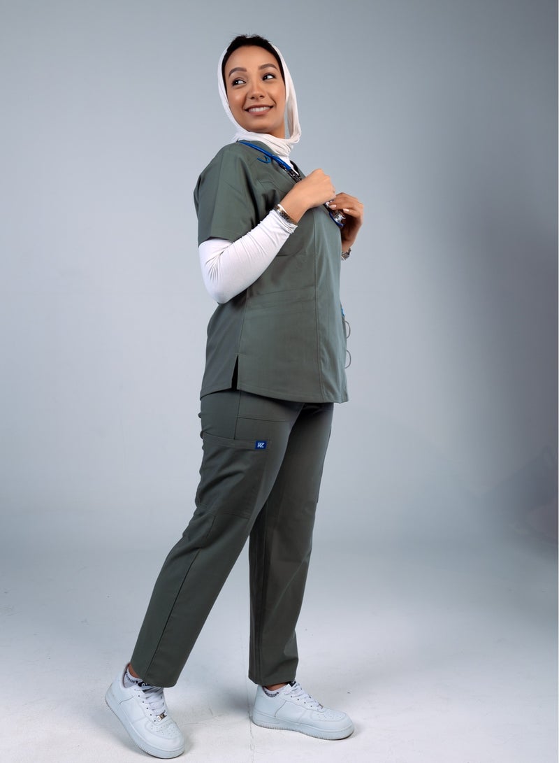 RZ Olive medical scrub from RZ is comfortable, flexible and elegant  - Image 4