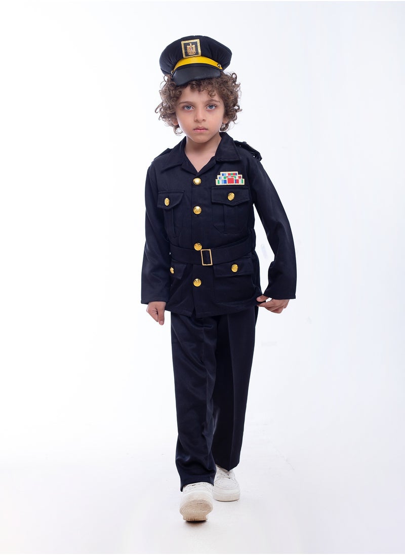 Oulabi Mir Black Egyptian Policeman Costume For Kids  - Image 1