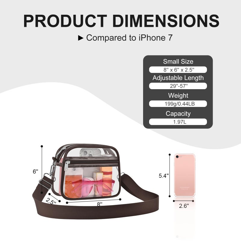 USPECLARE Clear Bag for Stadium Events Clear Sports Fan Handbags Purses with Adjustbale Strap for Concerts Festivals Game Day - Image 2
