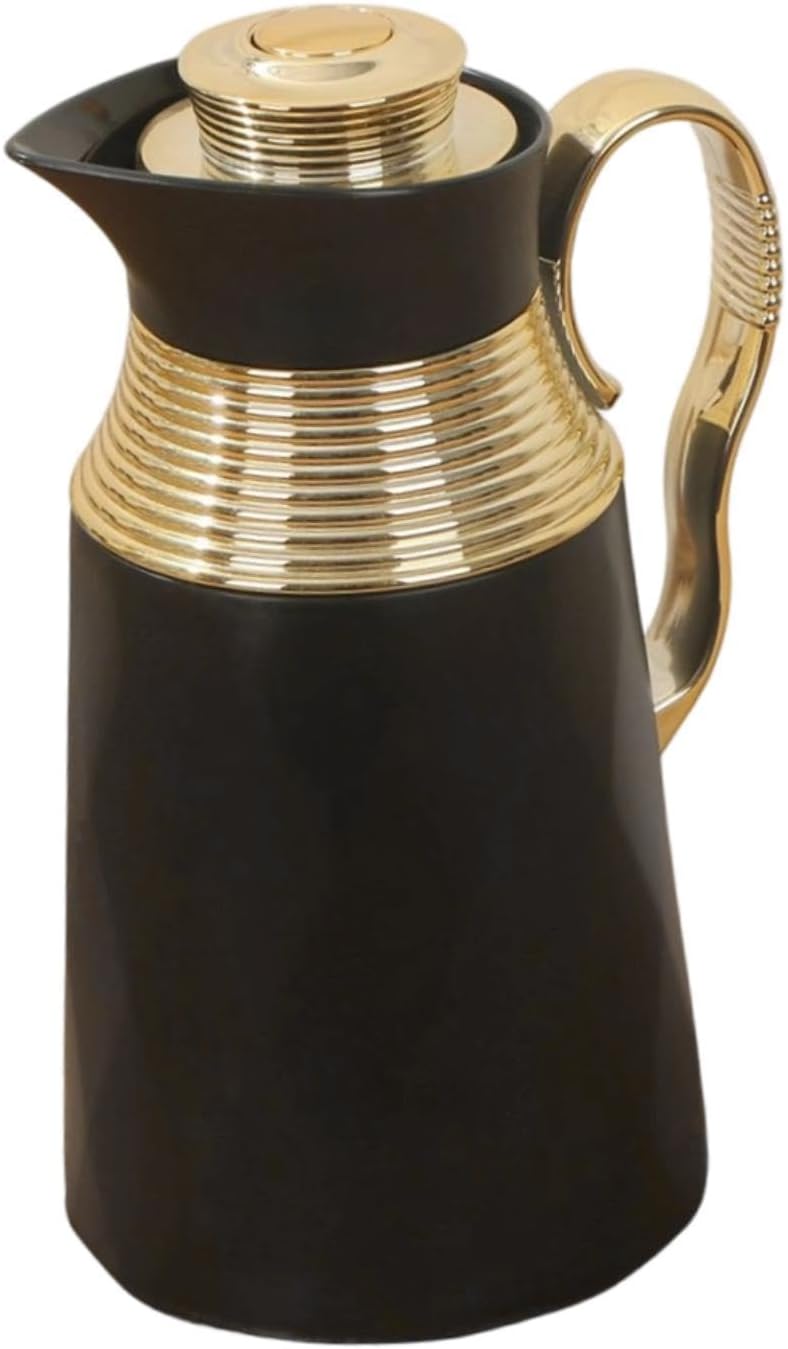 Insulated Kettle Carafe Thermal Pot Hot Water Jug Vacuum Flasks Waterproof Material Large 1000ml Capacity Suitable for Home Serving Coffee BRE, Black - Image 1