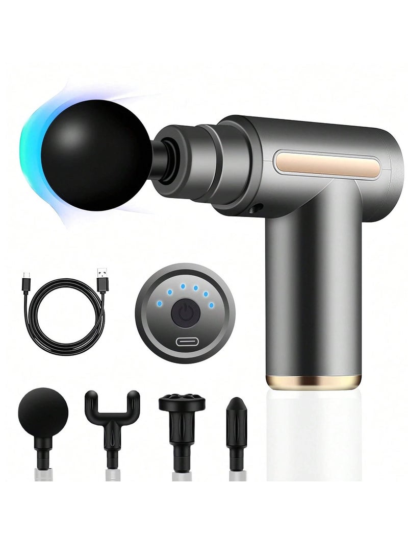 "Mini Massage Gun: Ultra-Quiet Deep Tissue Percussion Massager, Rechargeable Handheld Electric Massager for Body, Neck, and Arm Pain Relief (Black)"