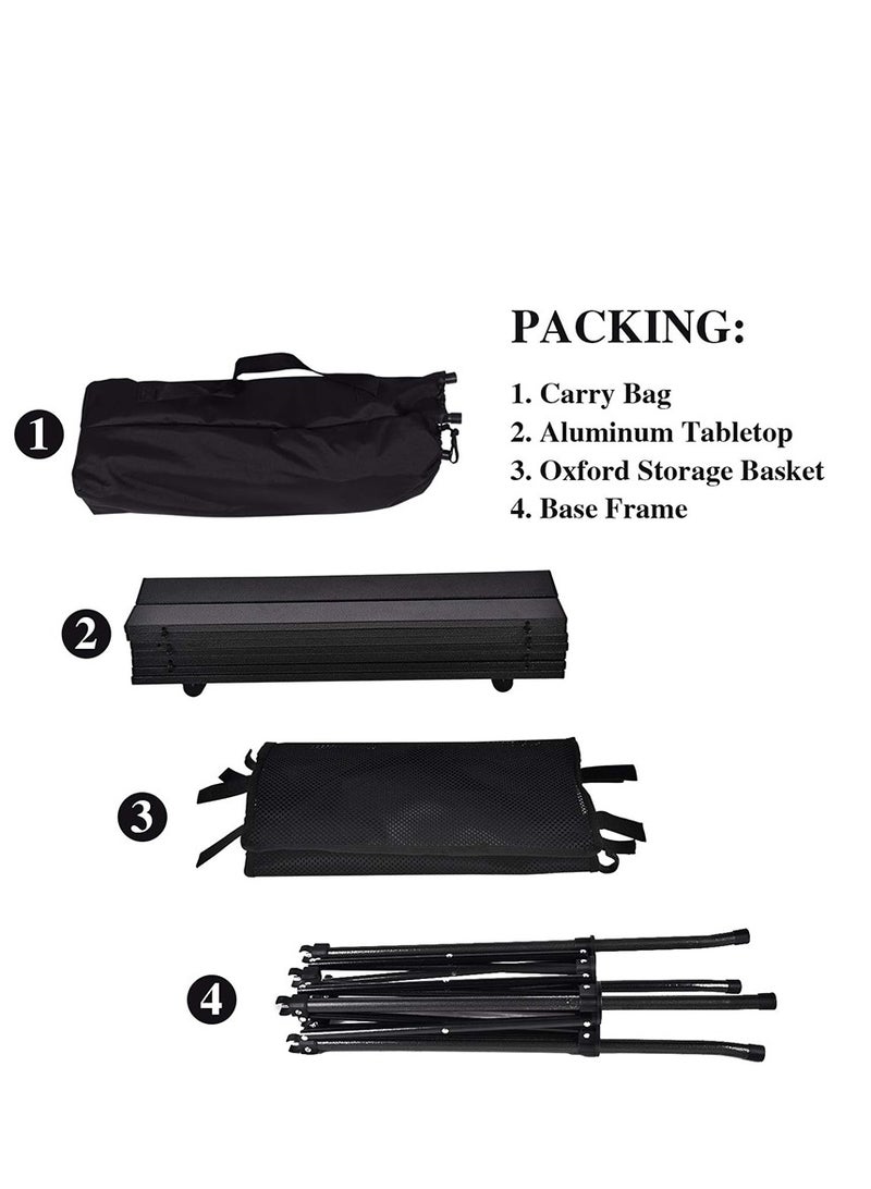 MIXDE Camping Table,Outdoor Folding Portable Picnic Camping Table, Aluminum Roll-up Table with Easy Carrying Bag for Indoor,Outdoor,Camping, Beach,Backyard, BBQ, Party, Patio, Picnic  - Image 2