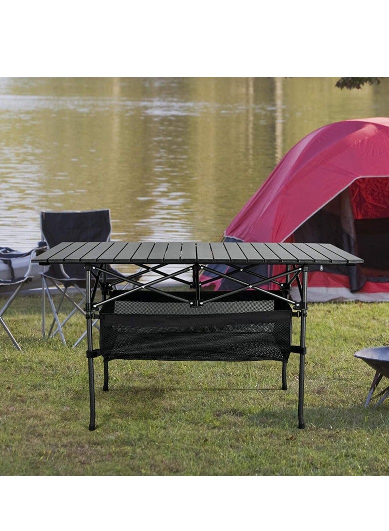 MIXDE Camping Table,Outdoor Folding Portable Picnic Camping Table, Aluminum Roll-up Table with Easy Carrying Bag for Indoor,Outdoor,Camping, Beach,Backyard, BBQ, Party, Patio, Picnic  - Image 5