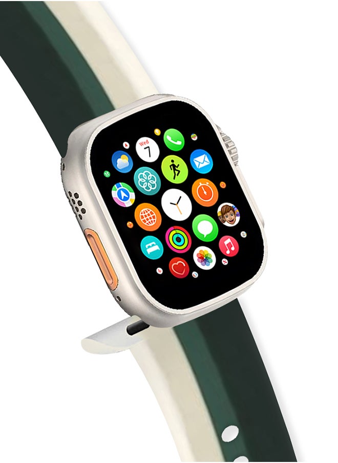 CATANES - Apple Watch Band 49mm 45mm 44mm 42mm Stripe Silicone Replacement Band for iWatch Ultra2 Ultra Series 9/8/7/SE/6/5/4/3/2/1 - Image 1