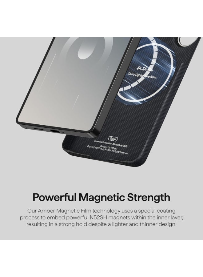 PITAKA Case for Samsung Galaxy S26 Ultra, Aerospace-Grade Aramid Fiber Protective Cover, MagSafe Compatible Magnetic Slim Case, Ultra Lightweight Scratch Resistant Shock Protection with Raised Camera Lip – Black/Grey - Image 2