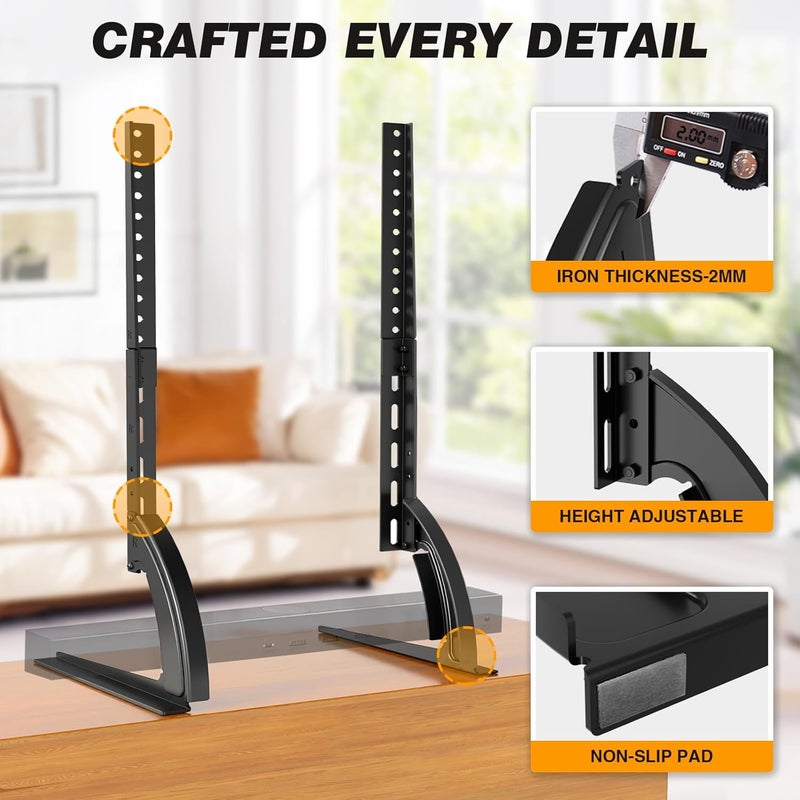 5Rcom TV Stand Mount, Universal TV Stand Tabletop for 22 to 65 inch Plasma LCD LED Flat Screen TVs, Strong TV Legs Holds up to 88lbs, Height Adjustable TV Base, Max VESA 800 x 500mm - Image 5