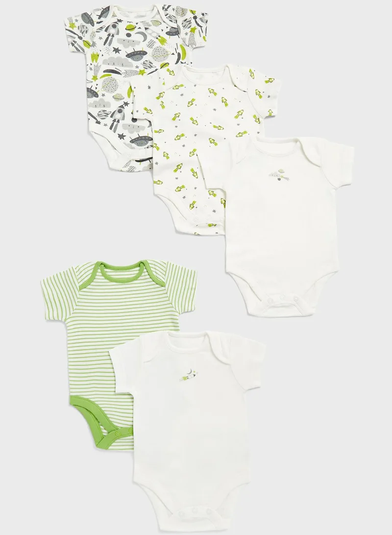 mothercare Space Short-Sleeved Bodysuits - 5 Pack