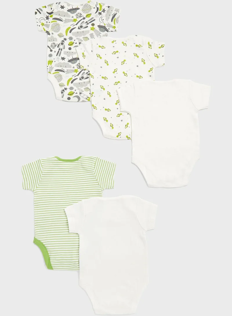 mothercare Space Short-Sleeved Bodysuits - 5 Pack
