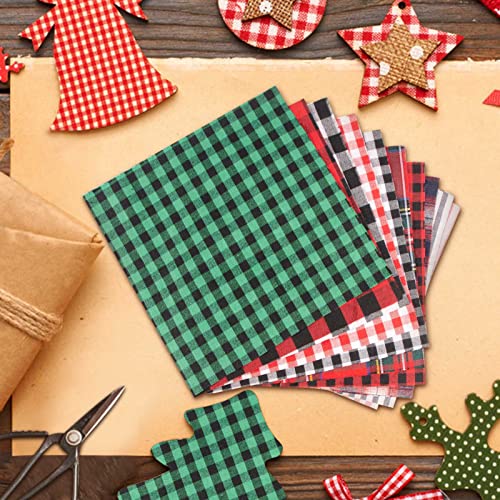 ZYP 20 Pcs Christmas Cotton Fabric Squares, 10 x 10 Inch Plaid Buffalo Check Precut Scraps for DIY Craft Sewing Quilting - Image 4