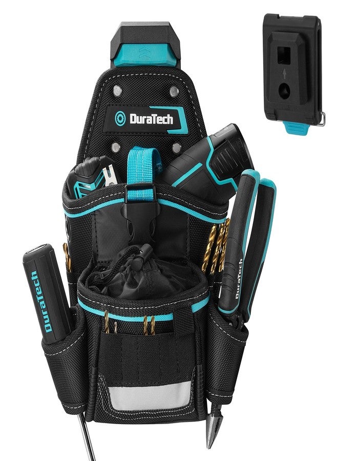 DuraTech Drill Holster with Quick Release Buckle, Heavy Duty Impact Driver Holster, Drill Pouch with Holder Strap, Multi Pockets & Front Drawstring Pouch - Image 1