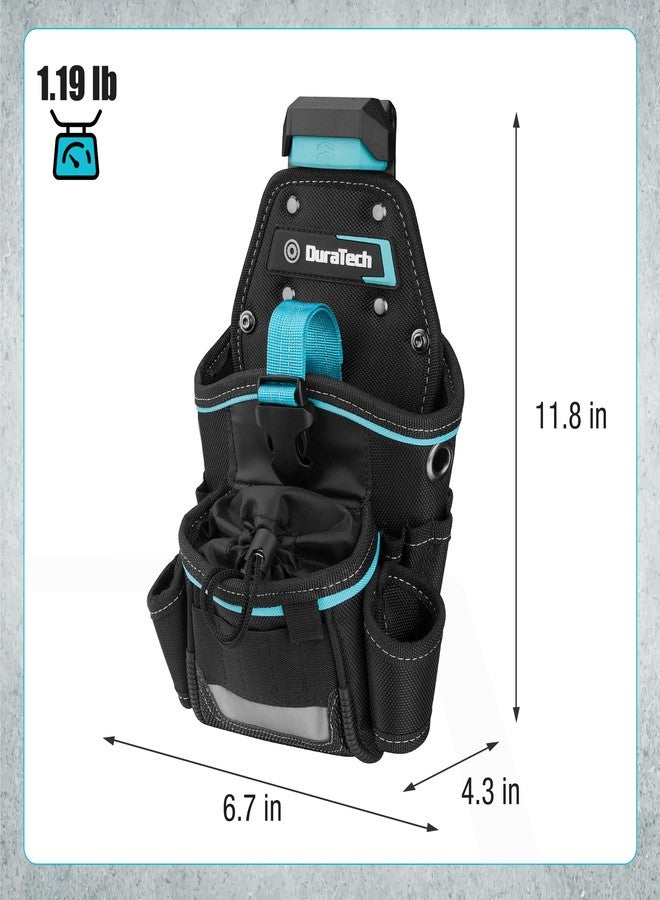 DuraTech Drill Holster with Quick Release Buckle, Heavy Duty Impact Driver Holster, Drill Pouch with Holder Strap, Multi Pockets & Front Drawstring Pouch - Image 2