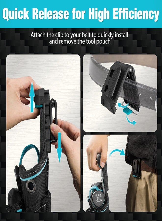 DuraTech Drill Holster with Quick Release Buckle, Heavy Duty Impact Driver Holster, Drill Pouch with Holder Strap, Multi Pockets & Front Drawstring Pouch - Image 5
