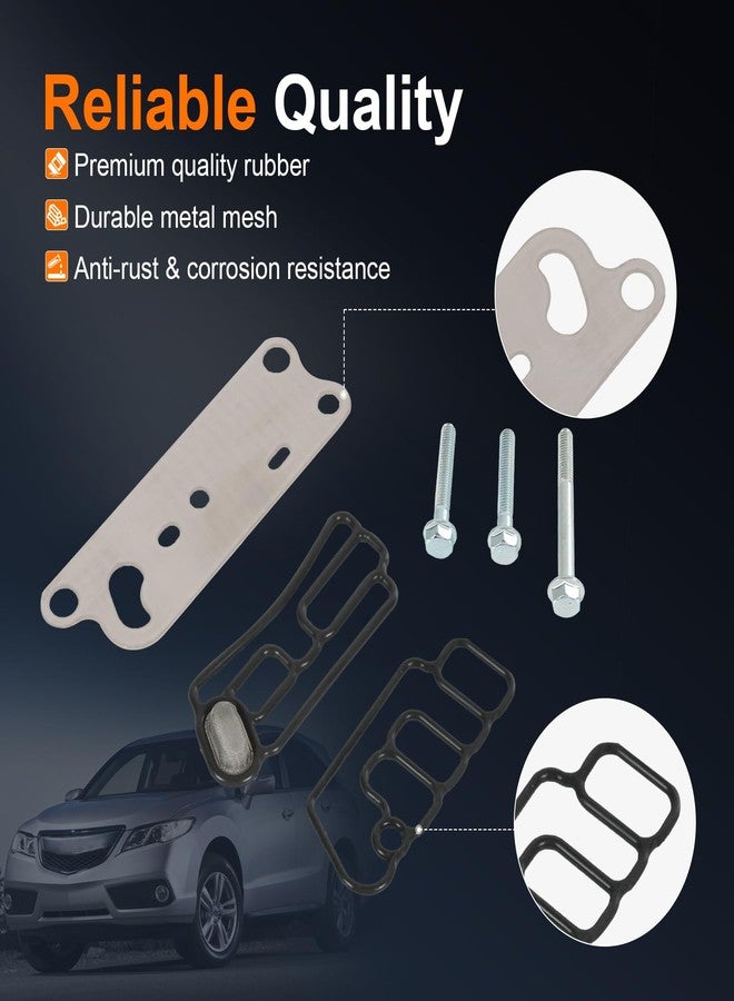 RALZAOTO طقم فلتر وحشية صمام الملف اللولبي VTEC رقم 918-056GS متوافق مع أكورا RDX وهوندا أكورد كروس تور وأوديسي وبايلوت 3.5 لتر موديلات 2008-2016، رأس أسطوانة، حشية صمام الملف اللولبي VVT - Image 4