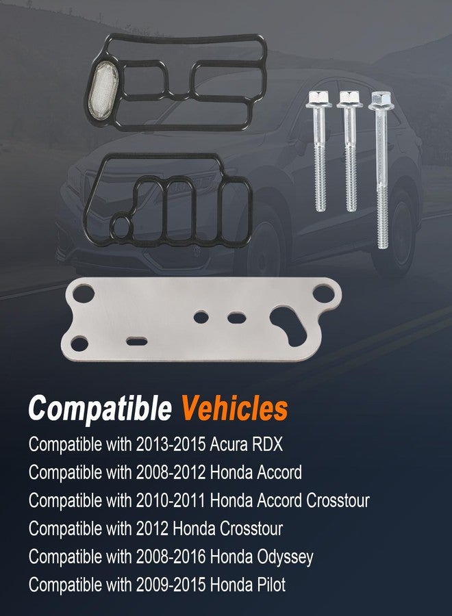 RALZAOTO طقم فلتر وحشية صمام الملف اللولبي VTEC رقم 918-056GS متوافق مع أكورا RDX وهوندا أكورد كروس تور وأوديسي وبايلوت 3.5 لتر موديلات 2008-2016، رأس أسطوانة، حشية صمام الملف اللولبي VVT - Image 3