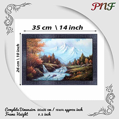 pnf Poster And Frames Vastu Waterfall Landscape Scenery Wooden Photo Frame With Acrylic Sheet | Living Room, Bedroom | Home Decoration | Best Gifting Option (10 * 14inch,Multicolour,Synthetic) 4988 - Image 2