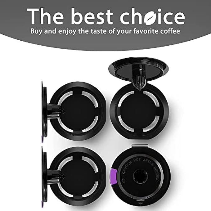 كاست ويف 4 قطع من فلاتر القهوة قابلة لإعادة الاستخدام من أكواب K المصنوعة من الفولاذ المقاوم للصدأ ومصفاة شبكية وفلاتر لماكينة Keurig Family Home Kitchen Tea باللون الأسود - Image 5