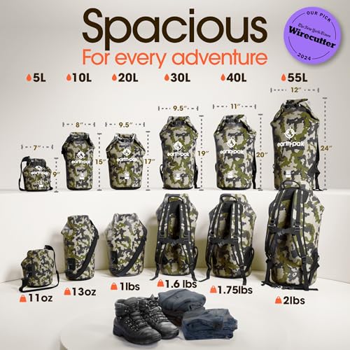 Earth Pak Waterproof Dry Bag - Roll Top Waterproof Backpack Sack Keeps Gear Dry for Kayak with Waterproof Phone Case - Image 2