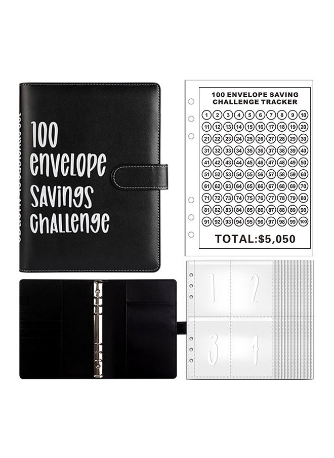 Generic - 100 envelopes Money Saving Challenge,Heavy Duty Leather Money Saving Challenge Binder Book,Easy and Fun Way for 100 Day Money Saving Challenge Budget Binder Budgeting Planner & Saving Money - Image 1