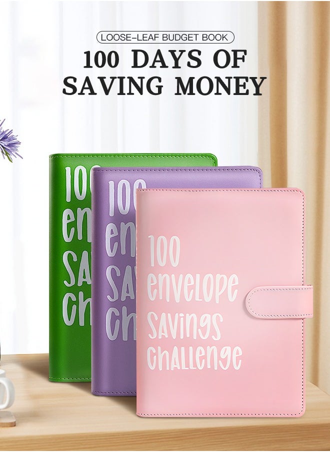 Generic - 100 envelopes Money Saving Challenge,Heavy Duty Leather Money Saving Challenge Binder Book,Easy and Fun Way for 100 Day Money Saving Challenge Budget Binder Budgeting Planner & Saving Money - Image 1
