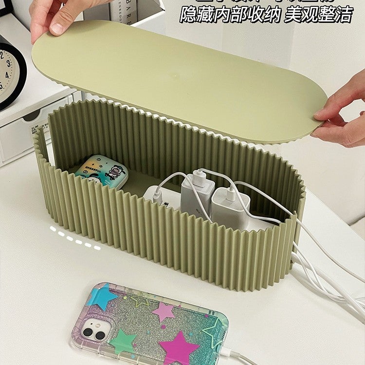 Plug-In Box Wire Board Storage Box Data Cable Storage Socket Desktop Cable Management Storage Box - Image 2