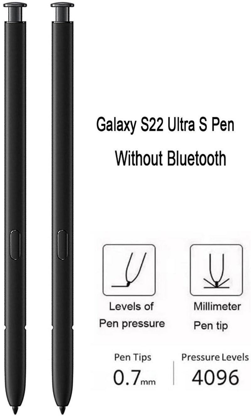 Befzygwk 2 Pcs Galaxy S22 Ultra S Pen Replacement for Samsung Galaxy S22 Ultra 5G Stylus Pen, S22 S Pen Without Bluetooth S Pen + Tips/Nibs (Black*2) - Image 4
