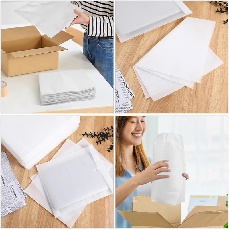 100 Pcs Waterproof Foam Wrap Sheets 25x30cm Cushioning Packaging Material for Shipping and Storage, Epe Foam Bags for Fragile Dishes, Glasses, and Cups Protection - Image 4