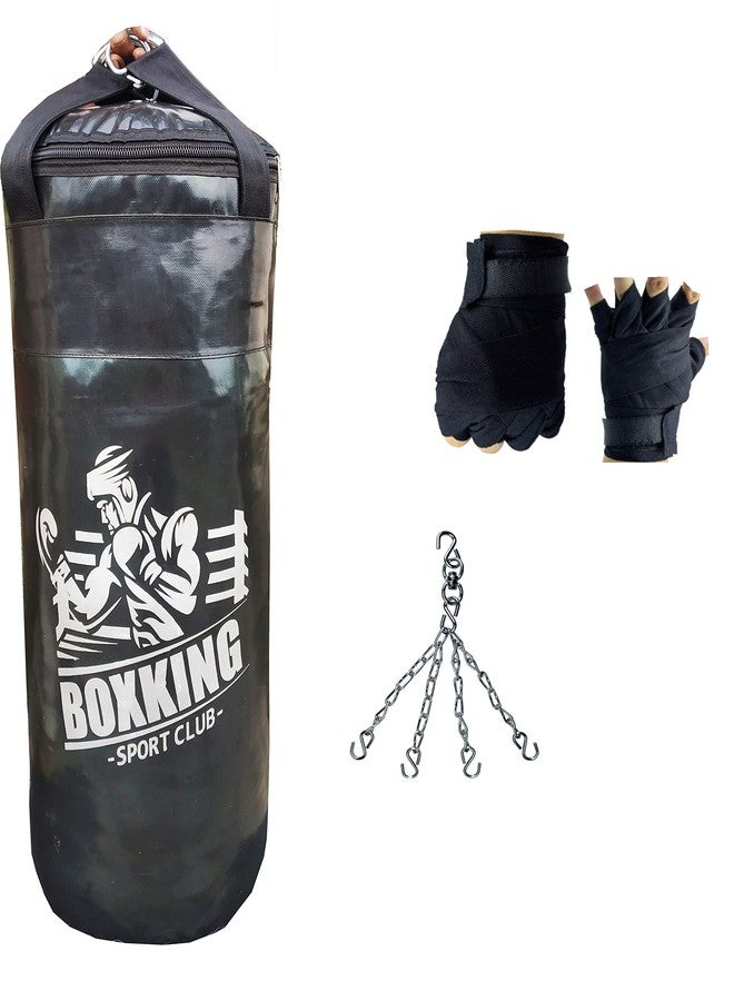 Byson Synthetic Leather Hit Hard Hit Often Boxing kit Set for Professional Player (36inch Punching Bag,handwrap,Chain) Heavy Bag - Image 1