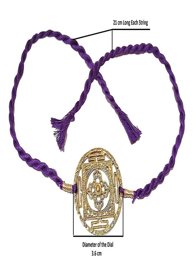 ATHZ Rakhi Combo set of 2 For Brothers Rakhis Brass Rakhi with purple,Green thread colour - Image 2