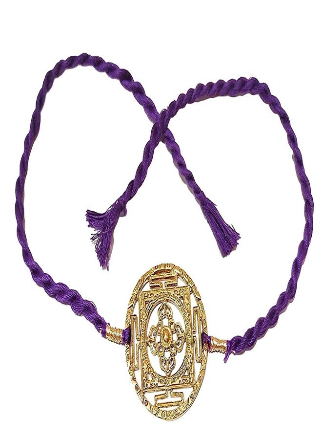 ATHZ Rakhi Combo set of 2 For Brothers Rakhis Brass Rakhi with purple,Green thread colour - Image 5