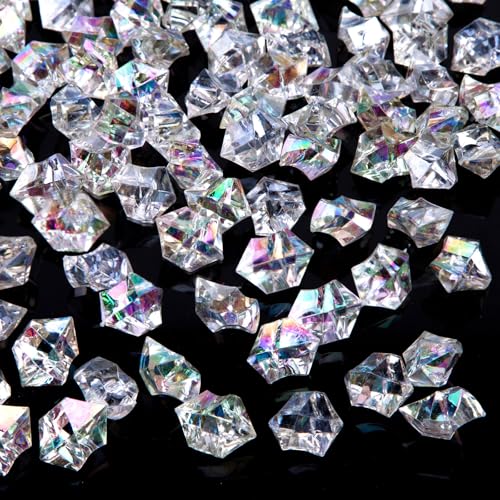 DomeStar Dazzling Fake Ice, 150PCS Sparkling Fake Diamonds, Iridescent Clear Gem Stones Vase Fillers DIY Crafts Wedding Table Scatter Decoration - Image 1