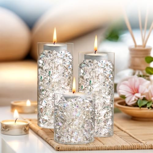 DomeStar Dazzling Fake Ice, 150PCS Sparkling Fake Diamonds, Iridescent Clear Gem Stones Vase Fillers DIY Crafts Wedding Table Scatter Decoration - Image 3