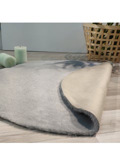 Maxeen Rabbit Fur Round Rug Gray  - Image 2