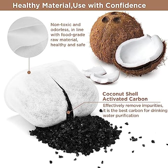 Azonee 12 Pack Activated Charcoal Coffee Maker Water Filters Fit Charcoal Water Filters Replacement For Keurig Coffee Machine For Keurig 20 And 10 Classic Coffee Makers - Image 3
