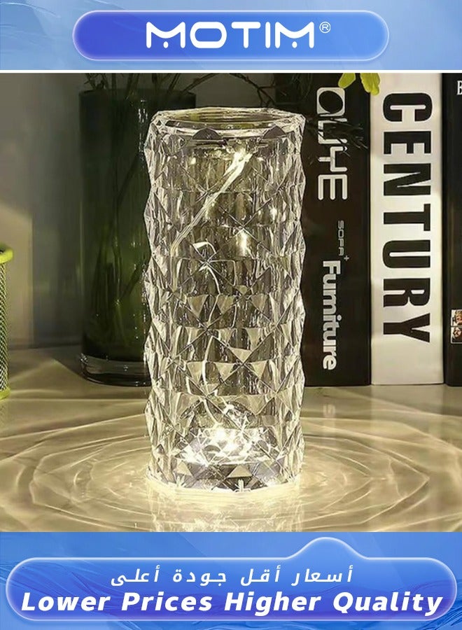 Motim Crystal Table Lamp- 3 Colors Changing RGB Night Light with Touch & Remote Control USB Romantic Rose Diamond Table Lamps for Living Room Bar Party Dinner Decor - Image 2