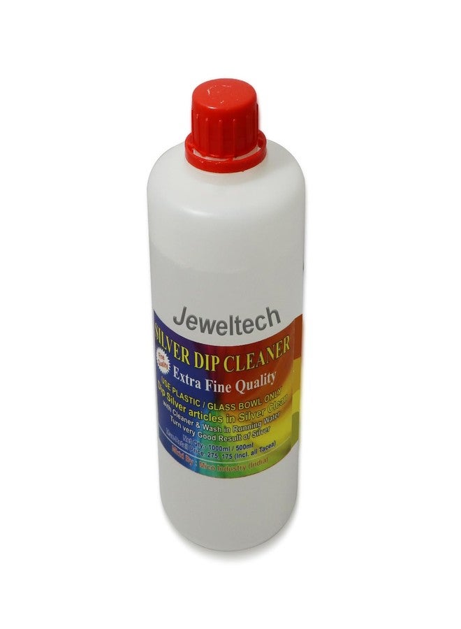 JEWELTECH منظف جويلتك الفضي لتنظيف وتلميع المجوهرات الفضية فورًا - محلول لمعان احترافي، سائل تنظيف المجوهرات للخواتم والسلاسل والخلاخيل والحلي (500 مل) - Image 1